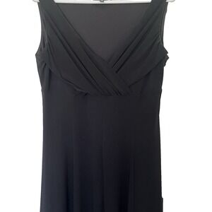 Jones Wear Women's Dress 10 Black Sleeveless V-Neck Empire Waist‎ Fit & Flare